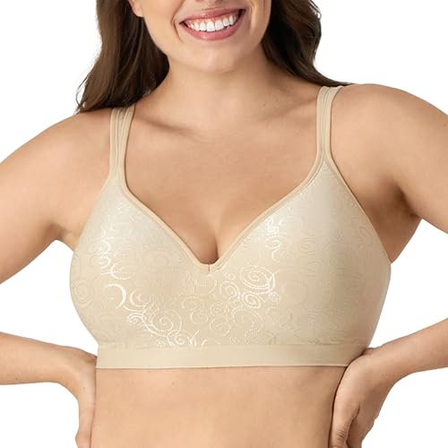 Bali Women's Comfort Revolution Wire Free bras, Nude Swirl Pattern, 34C UK