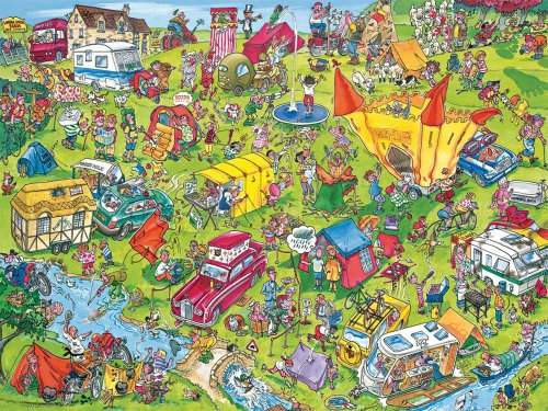 Ravensburger 15966 - Mirror Image: Chaos auf dem Campingplatz, 1000 Teile Puzzle