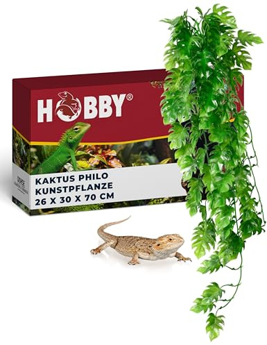 HOBBY Terraristik Climber Philo I 70 cm I Künstliche Hängepflanze für Terrarien I Flexible Befestigung mit Sauger I Naturnahe Terrariendeko für Reptilien & Tropentiere I Kunststoffpflanze