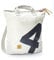 360° Ketsch Rucksack aus Segeltuch mit Schultergurt, Recycling Seesack Shopper Bag, Schultertasche Hobo Bag für Shopping und Strand, Rucksack weiß, Zahl grau