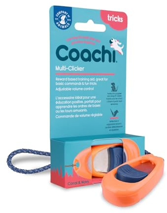 Coachi Multi-Clicker, Hundezubehör, Lautstärkeregler mit 3 Stufen, leicht zu benutzen, verstellbare Handschlaufe, Hundeclicker, zum Hundetraining, auch für geräuschempfindliche Hunde und Welpen