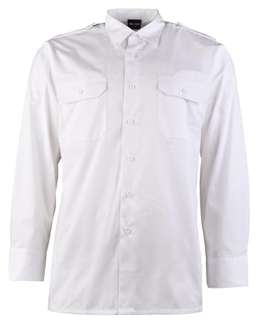 Mil-Tec Diensthemd 1/1 Arm T/C • Klassisches Uniformhemd für Behörden, Security & Vereine • Robustes Twill-Gewebe • Schultersystem mit abnehmbaren Klappen