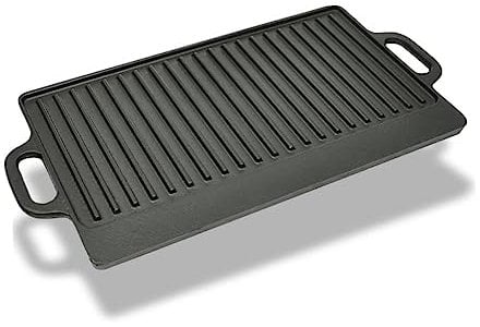 vidaXL XL BBQ Barbacoa Placa de Parrilla de Hierro Fundido Disco Reversible