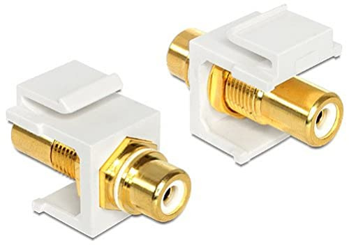 Delock Keystone Cinch Buchse > Cinch Buchse vergoldet Weiss