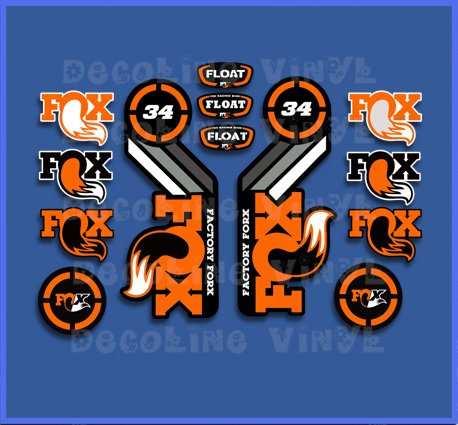 Ecoshirt Fox Float 34 2015 Heritage Dp1088 Stickers Aufkleber Decals Autocollants Adesivi, Orange