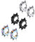 Jovivi. 3 pares de pendientes estilo Punk para hombres y mujeres. Joyas de acero inoxidable.Pendientes de aro con pinchos