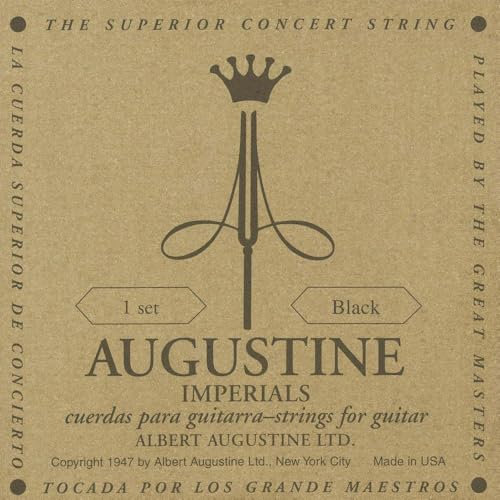 Augustine 650447 Imperial Black Label Jeu de Cordes pour Guitare classique tension forte/faible