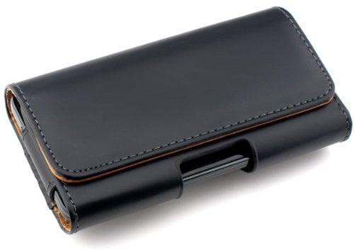 kwmobile Gürteltasche Hülle für Handys mit Gürtelclip - 14,4 x 7 cm Kunstleder Gürtel Case mit Gürtelschlaufe Schwarz
