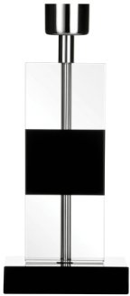 Premier Housewares Black Crystal Lamp Base Only Contemporary Bases With Clear Glass For Bedroom/Living Room/Hallways/Lamp Base For Table 12 x 32 x 12