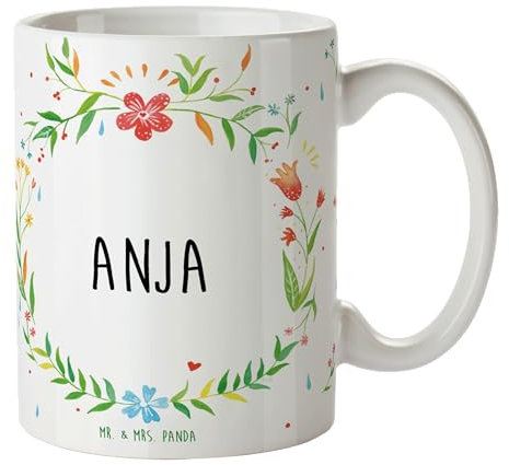 Mr. & Mrs. Panda Tasse Anja - Geschenk, Kaffeetassen, Tasse Sprüche, Designer Tasse
