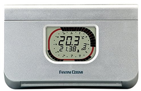 Fantini Cosmi C57C Cronotermostato Settimanale a Batterie, Argento
