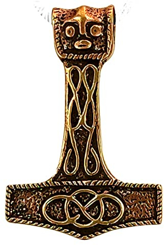 Kiss of Leather Colgante grande de bronce de martillo de Thor, n.º 77A