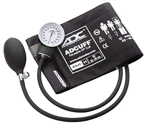 ADC Prosphyg 760 Esfigmomanómetro aneroide de bolsillo con brazalete de nailon ADCuff, adultos, Negro