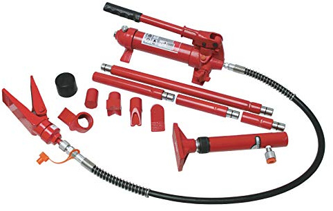 DEMA Ausbeulsatz 4t, Hydraulik Richtsatz Dozer, Karosserie Reparatur, kraftvoll, vielseitig, mobil im Koffer, ideal für PKW, Bau, Werkstatt