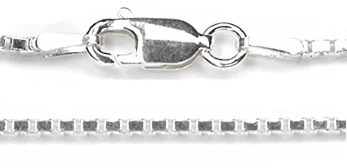 Drachensilber Silberkette 1,5 mm eckiges Profil, 45cm Länge Kette Venezia aus 925 Silber mit Karabinerverschluss Juwelier Qualität