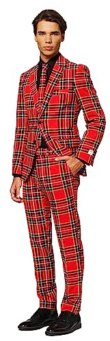 OppoSuits Herren-Weihnachtsanzug – Festliches Feiertags-Outfit & Partykostüm für Herren – Inklusive Blazer und Hose – Stilvoller Slim-Fit-Zweiteiler für Weihnachtsfeiern