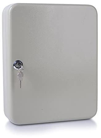 DONAU 5243001PL-99 Schlüsselschrank, für 93 Schlüssel, 300 x 240 x 80 mm, grau