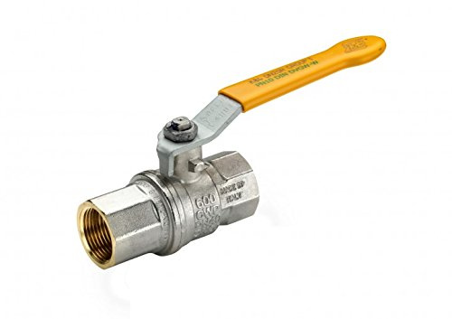 RuB Kugelhahn, Messing, K84, 1/2 Zoll, Gemäß DIN DVGW - Gas, Hebel Griff Gelb