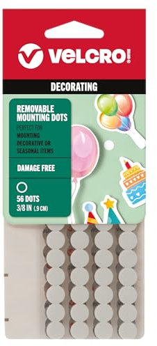 VELCRO Brand - Removable Mounting Circles, Damage-Free Hanging, 3/8in Circles, Pack of 56