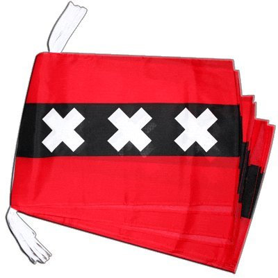 Fahnenkette Flaggen Niederlande Stadt Amsterdam 30x45cm, Länge 9 m