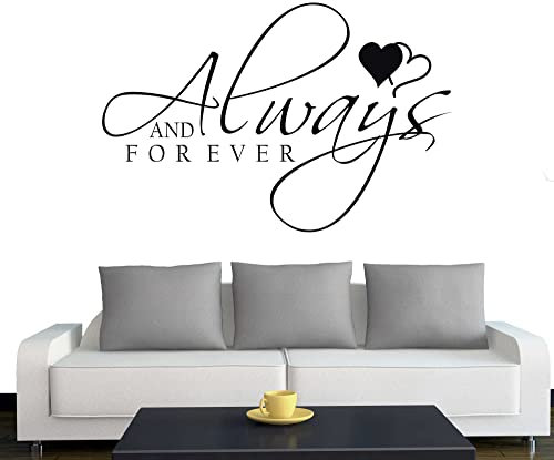 Klebesüchtig A091 Wandtattoo Always and Forever 60cm x 39cm schwarz - Dekoration - Bad - Wohnzimmer - Aufkleber - Wandsticker