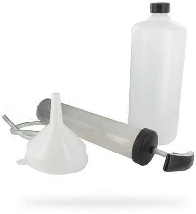 GREENSTAR - Kit De Vidange - Pour Moteur De Tondeuse À Gazon - 1 Seringue + 1 Tuyau + 1 Entonnoir + 1 Bouteille, Noir