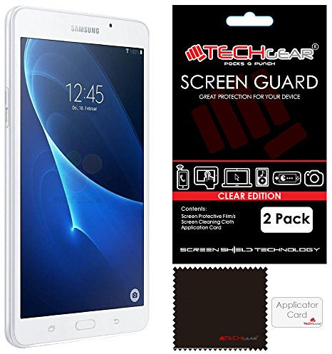 TECHGEAR [Pack of 2] Screen Protectors for Samsung Galaxy Tab A 7.0 Inch (SM-T280, SM-T285) - Ultra Clear Lcd Screen Protector Guard Covers With Screen Cleaning Cloth & Application Card