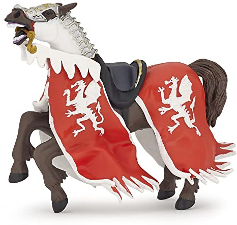 Papo - Realistic Horse Of The Red Dragon King Figure - Ages 3+ - Fantasy & Medieval Collection - Creative Play Knights Adventure - Gift Idea Toy for Girls and Boys