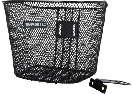 Toronto - Vorderrad-Kinderkorb engmaschig für FaHinterradräder 16-24 inch Zoll - oval - Stahl - mit Befestigungsmaterial für Festmontage am Steuerkopf und mit Halter für Gabelkopf - schwarz