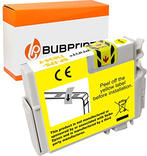 Bubprint Druckerpatronen kompatibel als Ersatz für Epson 16XL T1634 für Workforce WF-2010W WF-2510WF WF-2530WF WF-2540WF WF-2630WF WF-2650DWF WF-2660DWF WF-2750DWF WF-2760DWF Gelb