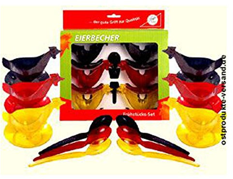 Eierbecherset Huhn 6-teilig glitzer