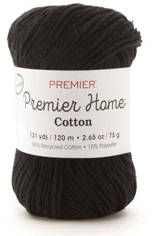 Premier Yarns Home Cotton Yarn, Solid Black