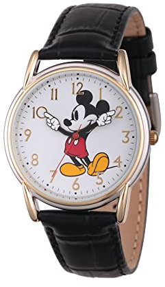 DISNEY Damen Analog Quarz Uhr mit Kunstleder Armband W002755