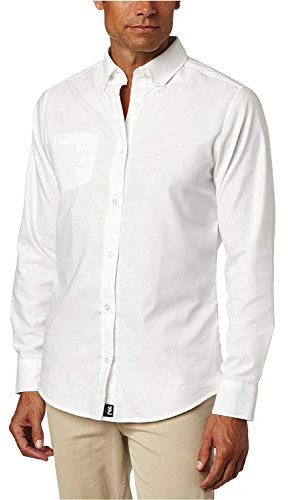 Lee Uniforms Men's Long Sleeve Oxford Shirt, White, 38/40