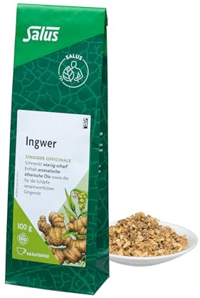 Salus - Ingwer Tee - 1x 100 g Beutel - lose - Kräutertee - Zingiber officinale - erfrischend würzig-scharf - enthält aromatische ätherische Öle - bio