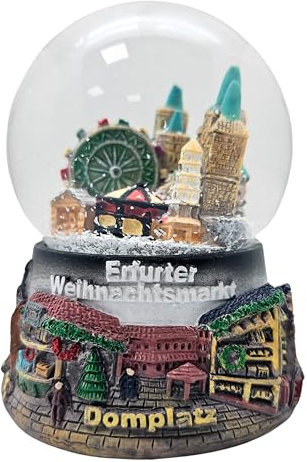 Souvenir Schneekugel Weihnachtsmarkt Erfurt Domplatz | Reiseandenken Deutschland | Weihnachtsstimmung | 30075