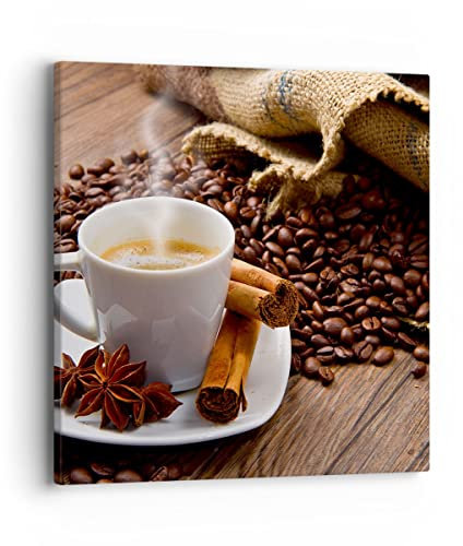 Lienzos decorativos 40x40cm Cuadro Sobre Lienzo Moderno Café negro desayuno chocolate Dormitorio Cocina Cuadros Pared Imágenes Cuadros Decoracion Salon Wall Art Prints Decor Canvas AC40x40-2152