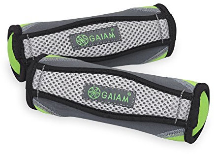 Gaiam for Women & Men Soft Dumbbell Walking Weight Sets with Hand Strap Handgewichte, Lime, 1 Count