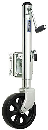 Fulton XP15 0101 Steel Swing-Away Bolt-On Jack with 10 Travel and 8 Poly Wheel - 1500 lb. Weight Capacity