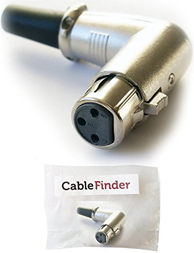 Loops XLR 3 Pin Female Socket Solder Connector - Right Angle/Angled 90 Degree - Mic Cable