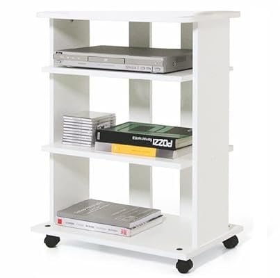 Argonauta Italia Carrello Porta TV Bianco Frassinato 3 Ripiani Cm 60x45xH 81