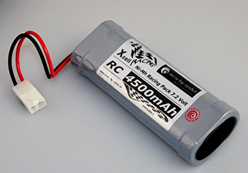 RC - Racing Pack 7,2V 4500mAh Akku geeignet für Toy Fahrzeuge - Racing-Pack mit Tamiya-Stecker. Hochstrom- und Schnellladefähig Inline L2x3 (Made in Germany)