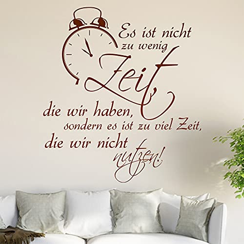 Es ist nicht zu wenig Zeit… Wandtattoo in 6 Größen - Wandaufkleber Wall Sticker - Dekoration, Küche, Wohnzimmer, Schlafzimmer, Badezimmer