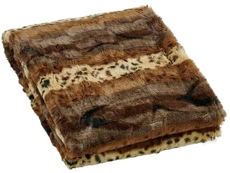 Home Soft Things Jeté de lit, Fausse Fourrure, léopard brossé, 127 x 152,4 cm