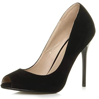 AJVANI Womens Ladies high Heel Party Prom Work Pumps peep Toe Court Shoes Sandals Size