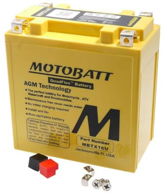 MOTOBATT Batterie 12 V 19 Ah (MBTX16U) [wartungsfrei & versiegelt] kompatibel für Suzuki VL 1500 LC AL1211 1998-2000