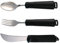 Easy Grip Bendable Cutlery - Set of Large Handled Cutlery, Knife, Fork, Spoon (Black)