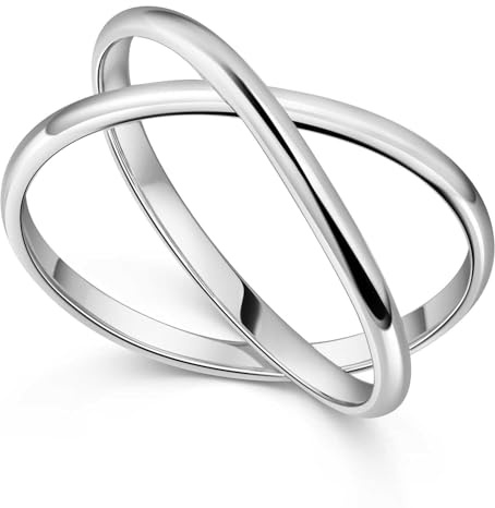 MATERIA Damen Ring 925 Sterling Silber Wickelring breit filigran Schmuck Silberring mit Geschenk-box #SR-78