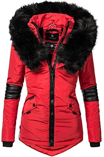 Navahoo Damen Winterjacke Steppjacke Nirvana Rot Gr. L