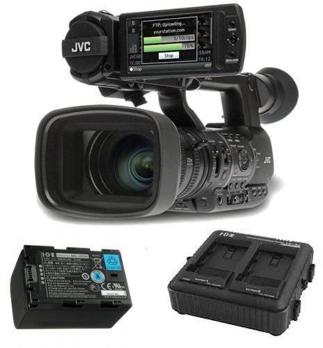 Kit JVC Camcorder GY-HM600E + 2 batterie al litio SSL-JVC50 - IDX + 1 caricabatteria simultaneo LC-2J - IDX